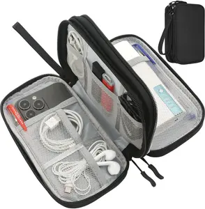 Electronics Organizer Travel Bag, Small Cable Organizer Case Waterproof Accessories Pouch, Travel Electronic Carrying Case for Cord, Charger, Phone, USB, Power Bank, Earphone