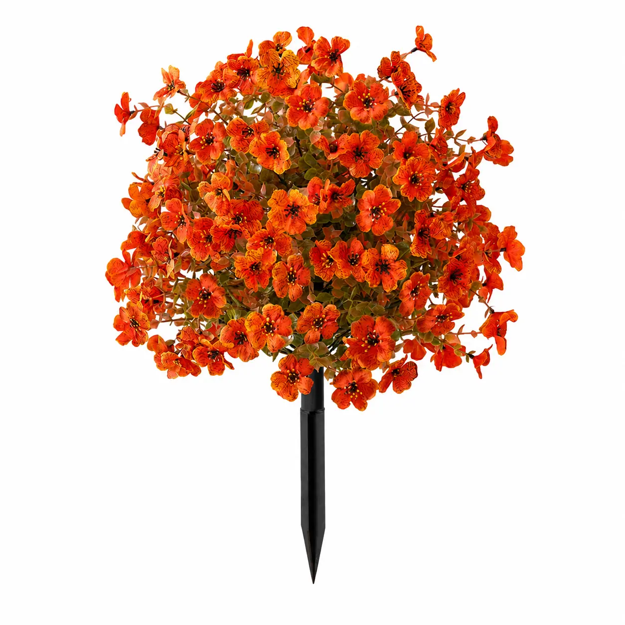 UV-Resistant Outdoor Artificial Orange Fall Topiary Ball Tree with Ground Spike, 1/2 Pack Faux Autumn Shrub, Decorative Plant for Porch Patio, Halloween Thanksgiving Home Decor, Plants,dorm decor,dorm room decor