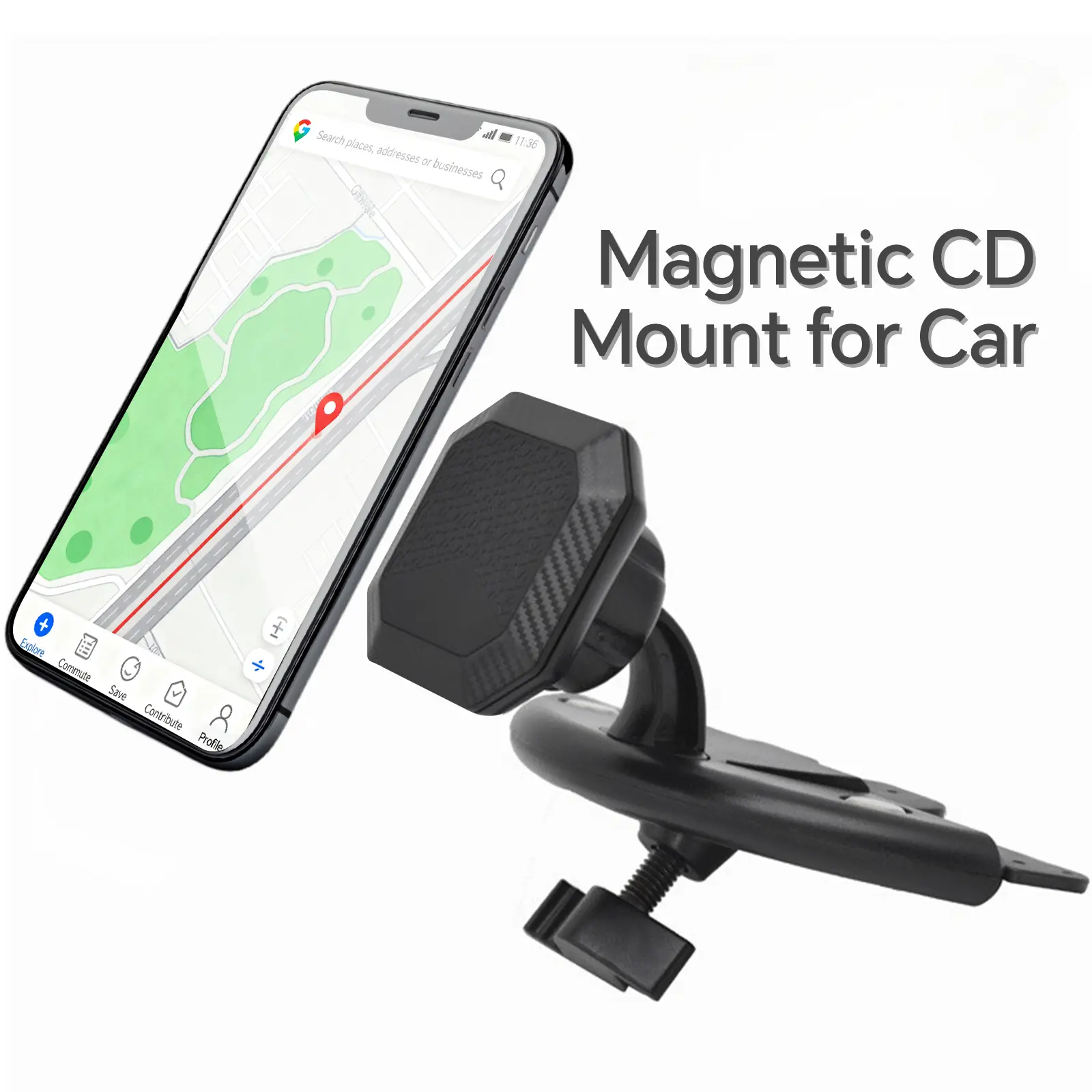 【PASLDA】 Cell Phone Car Mount - CD Slot Magnetic Holder with High-Magnetism Plate, Anti-Shake Secure Grip, Anti-Slip Pads for 7-inch CarPlay Screens, Monitors & Phones, Tech Enthusiasts' Car Gadget (Father's Day Gift Option), Car Gadgets, Car Phone Holder