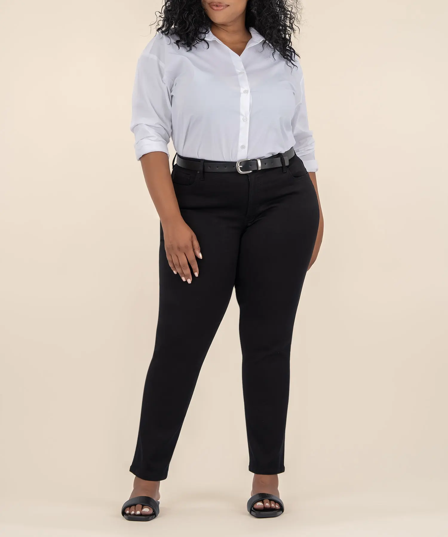 Reese High Rise Ankle Straight, Plus in Black