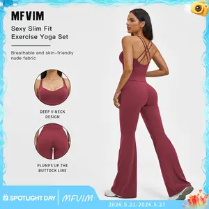 MFVIM Women’s Fuzzy European-American Yoga Set - Crossback Design for a Flattering Back, All Seasons Gym Workout Women Outfit, Pilates Running Shock-Absorbing Sports Clothing Set