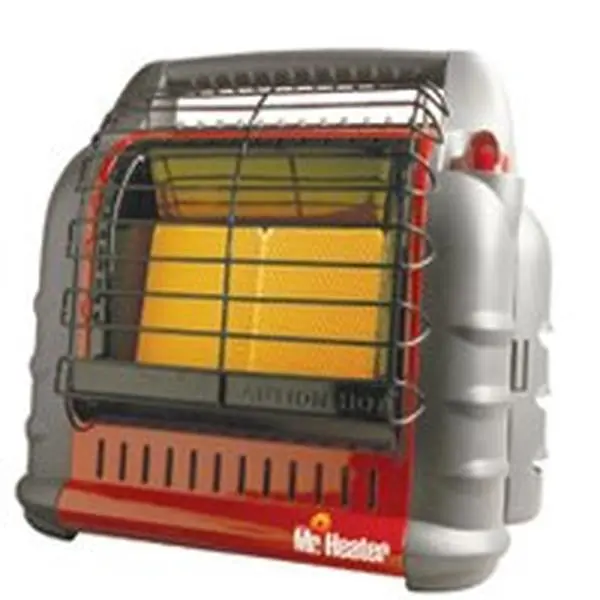 F274865 Rectangular Home Can & Mass Buddy Heater - 21 lbs, 25x38x21 in, 4 D-cell Batteries, 4,000/9,000/18,000 BTU Adjustable Output, Anti-Slip Surface, Reflective Design, Indoor Use, 25 X 38 X 21 In