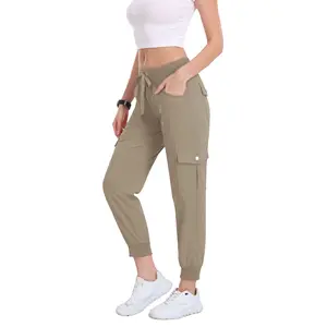 MoFiz PLUS SIZE Lightweight Hiking Cargo Pants Outdoor Quick Dry Casual Travel Sweatpants Joggers Elastic Waist 6 Pockets 4 Button Pockets Comfy Moms over 30 four season Basic XS-4XL