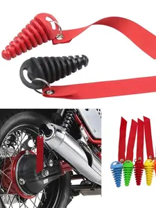 Motorcycle Accessories Colorful Exhaust Wash Plug + Red Ribbon, Fits Off-Road Motorcycles, Durable & Stylish Motorcycle Parts