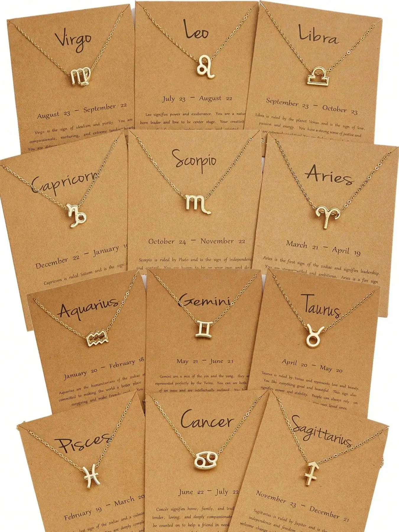 Street Style 12 Constellation Themed Charm Necklace, Casual Trendy Matching Necklaces, Fashionable Vintage Hippie Jewelry for Women & Men, Women Acces