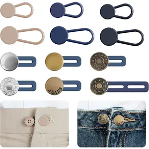 No-sew Instant Waistband Extender, 12pcs/set Adjustable Button Expander, Button Extender for Pants Buttons, High Waisted Button, Sewing Accessories