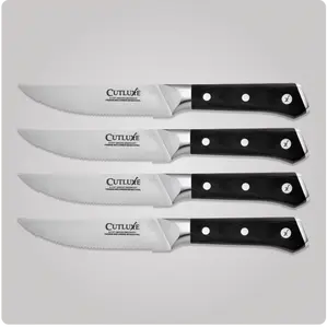 Cutluxe Serrated Edge Steak Knives Set 4-Piece