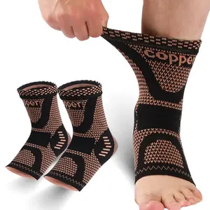 Copper Fiber and Copper Ion Ankle Support Brace, A Unisex Ankle Support Brace That Soothes Foot Discomfort and Aids Recovery.  Suitable for Use During Daytime Activities or Nighttime Rest.