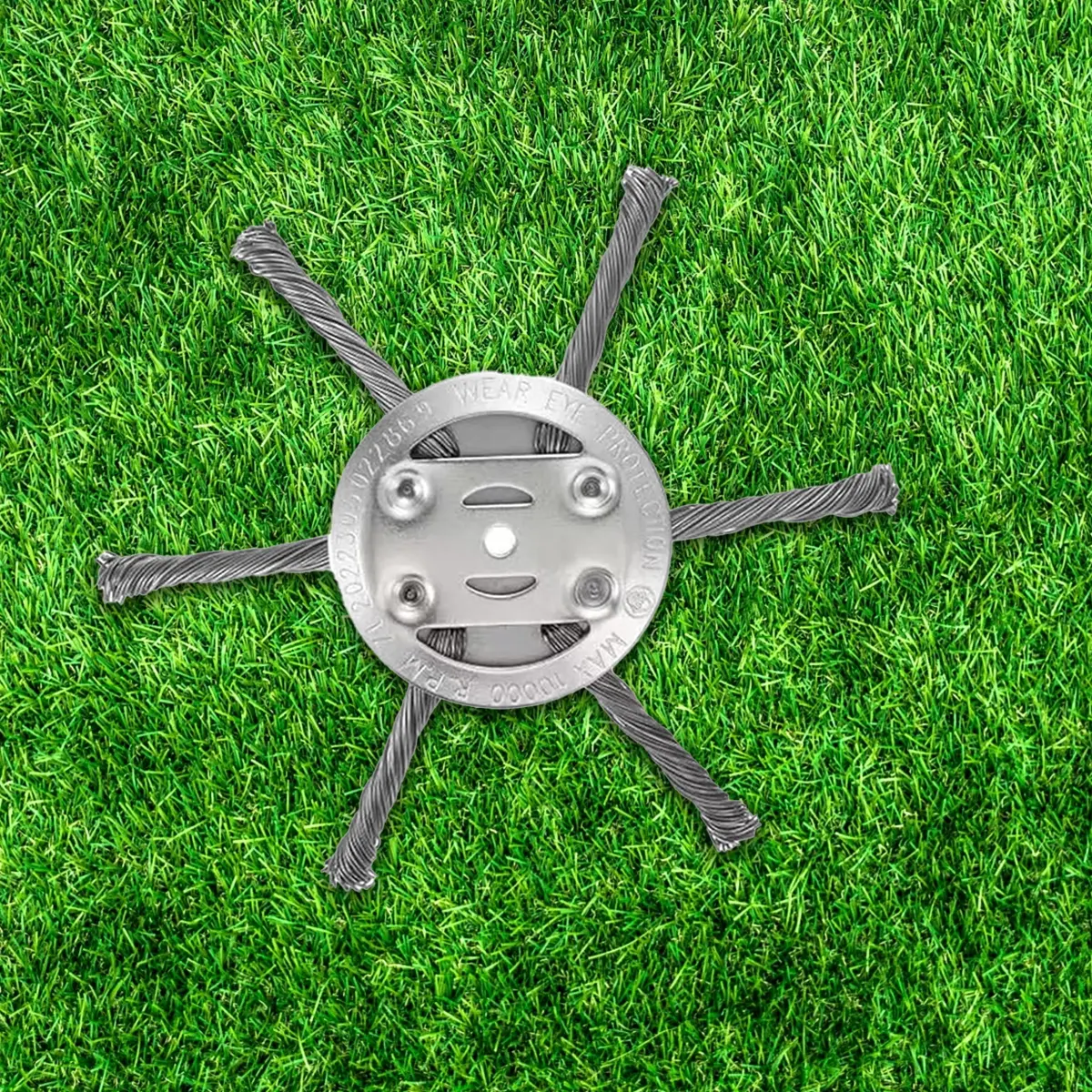 Heavy-Duty Universal Steel Wire Trimmer Head Replacement Tool, Weed Brush Cutter Attachment for Electric & Cordless String Trimmers, 5mm/25mm Shaft-Fit, Ideal for Outdoor Spaces Grass & Moss Removal