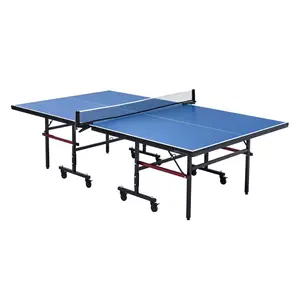 VEVOR Ping Pong Table, Professional Table Tennis Game, Indoor MDF Portable Table Tennis Table, Foldable Ping Pong Table with Quick Clamp Net and Lockable Wheel, 10 Minute Easy Assembly, 18mm Tabletops