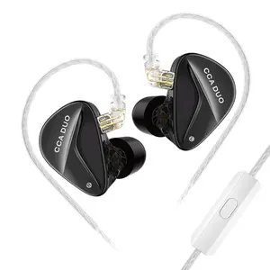 CCA Duo In-Ear Wired Headphones, Dual Dynamic Drivers, High-Fidelity Stereo Sound, Metal Case Memory Foam Tips, Detachable Cable