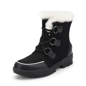 DREAM PAIRS Ankle Winter Boots for Women Snow Boots Anti-Slip Resistant Classic Warm Faux Fur Lined Lace Up for Outdoor Hiking Walking