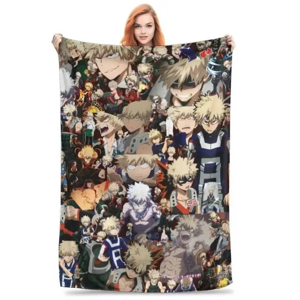 My Hero Academia Do You Truly Love Bakugou Ultra Soft Wool Flannel Throw Blanket Baby blankets and adult blankets, Summer Air‑Conditioning Decorative Warm Bedspread, Perfect Anime Fan Gift for Bedroom, Sofa & Daily Use Birthday Gift