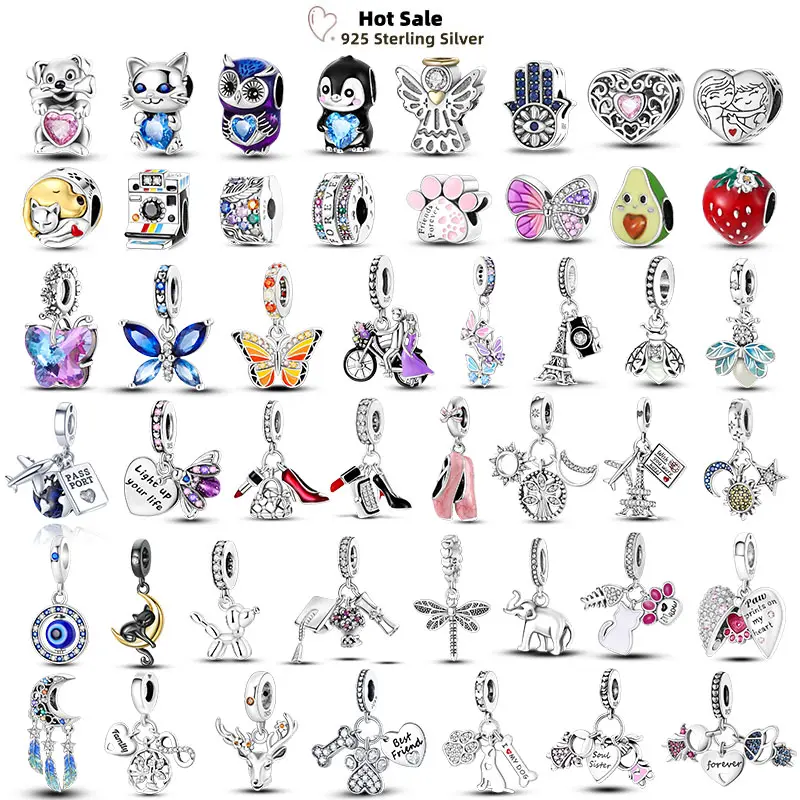 925 Sterling Silver Blue Chameleon Charm Beads - Fit Original Bracelets, Puppy Clip Pendants - Female DIY Jewelry for Freeze Beautiful Moments, DIY Your Own Style Gifts, Cute Pendant, Pendant Design