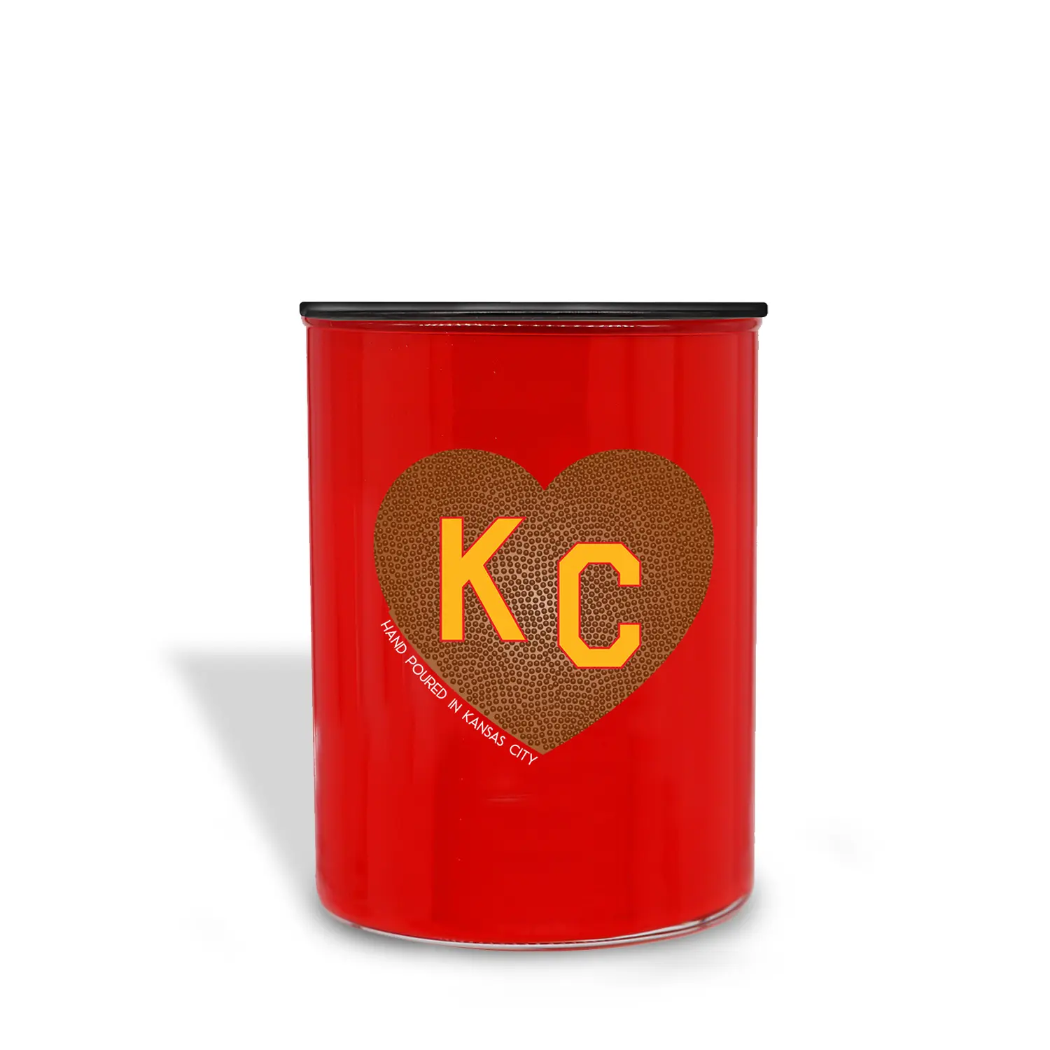 Tailgate Scented Football KC Heart Candle (13 oz) – Charlie Hustle + Tuscany Candle® Collaboration