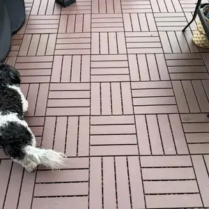 Interlocking Pebble Look HDPE Plastic Deck Tiles, 44PCS 12"x12"x0.8" Waterproof Fast-Dry Outdoor Flooring for Patio, Balcony