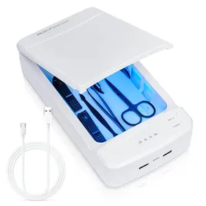 Nail Tool Sterilizer with Blue Light, Portable USB Sterilizating Box for Manicure Salon,Tweezers,Tattoo,Scissors,Jewelry,Phone, Watch,Keys springtok