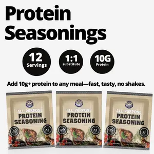 Protein Seasoning- All Purpose With Herbs, 10g Protein Per Serving - Low Calorie - 1:1 Substitute for Normal Seasoning - Zero Sugar - Zero Carbs - Bone Health - Muscle Recovery - Post Workout Fitness Nutrition - Edible Healthcare - Flavor, strong spice