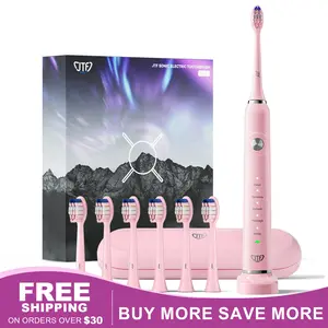 JTF P200 Sonic Electric Toothbrush for Adults ，Rechargeable Electric Toothbrushes with 6 Brush Heads & Holder,  1 H Charge for 45 Days toothbrush