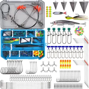 Surf Fishing Tackle Kit  Saltwater Fishing Lures Surf Fishing Gear Fish Finder Rigs Pompano Rig Pyramid Sinker Weight Fishing Hooks Swivels Various Accessories