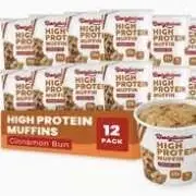 Bootylicious Protein Muffin, Cinnamon Bun, 12-Pack | 25g Protein, High Fiber, 7g Net Carbs*, 200 Calories or Less