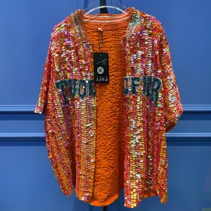 #72 LunaSparkle handmade designer Sequin Cardigan Jacket