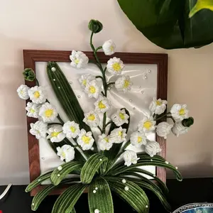 321-piece bluebell flower yarn craft kit, DIY bouquet handmade material pack, 20 realistic bouquet designs suitable for home decoration, gifts, and pipe flowers (blue/purple/pink/white), ideal for DIY projects for craft enthusiasts