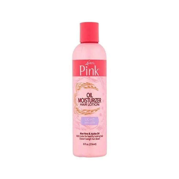 Pink Oil Moisturizer Hair Lotion - 8 oz Light Leave-In Haircare Treatment with Aloe Vera & Jojoba Oil for Daily Moisture, Conditioning, Restoring, Smoothing Shiny Silky Hair, Restore, Shiny Hair