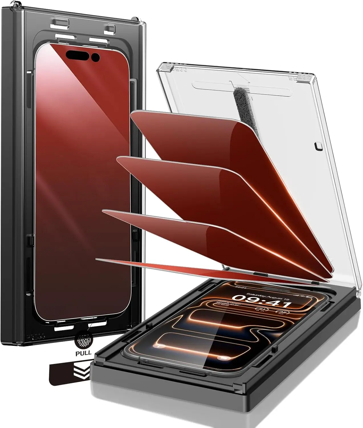 4-Pack for iPhone 17 Pro Max Colored Privacy Screen Protector | Red Privacy & Blue Light Filtering, 25° Anti-Spy, 9H Tempered Glass, Easy Alignment Tray, Case-Friendly (6.9-Inch)