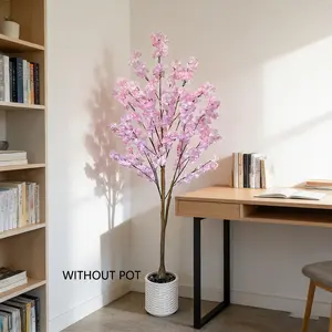 1PCS Artificial Cherry Blossom Tree 120-180cm, Realistic Flowers and Leaves, Realistic Faux Flowers, Fake Blossom Plants, Indoor Outdoor Decor, Perfect for Living Room, Wedding, Valentine's Day