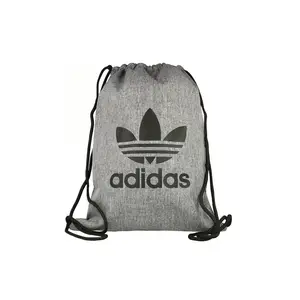 Adidas Originals Three-Stripe Logo Drawstring Training Backpack in Gray, Unisex Couple Style Sneaker Bag Sports Chest Bag