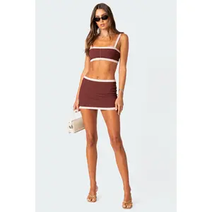 Sutton Contrast Ribbed Mini Skirt