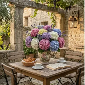 Bulk Dark Red Hydrangea Flowers, Silk Peonies Hydrangea Real Touch for Wedding Hotel Decor