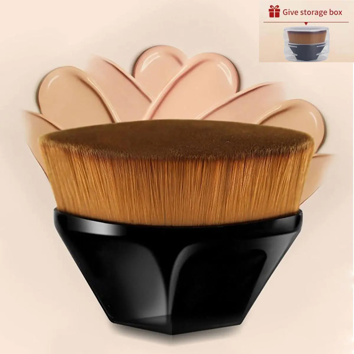 Magic Traceless Foundation Makeup Brush for Blending Liquid, Cream or Flawless Powder with Protective Case Portable
