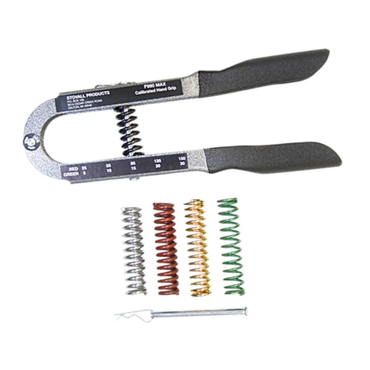 212 MAIN Power Hand Gripper, 5-Spring Metal Exerciser with Plastic Handle and 15 Tension Settings, 5-150 lb Range for Sports & Fitness, With Handle, Adjustable, Strong