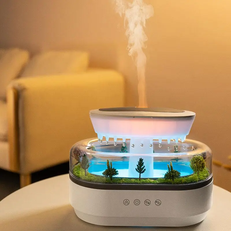 Miniature Garden Design Aroma Diffuser, Smart Air Humidifier with 9 LED Light Colors, Decorative Desktop Air Humidifier for Home Office