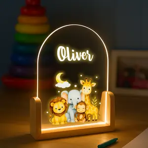 Personalized Name Sign for Nursery & Night Light for Kids - 5x7" Acrylic Sign and Stand for Nursery Room