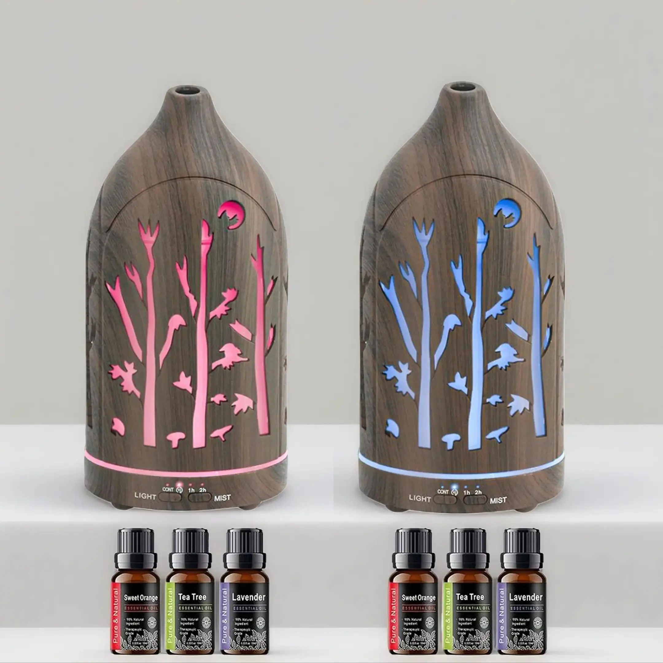 2PCS Deep Wood Grain