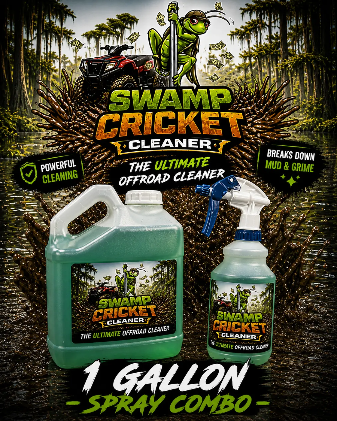 Swamp Cricket Cleaner (1-Gallon and 1-32 oz. Spray Bottle)