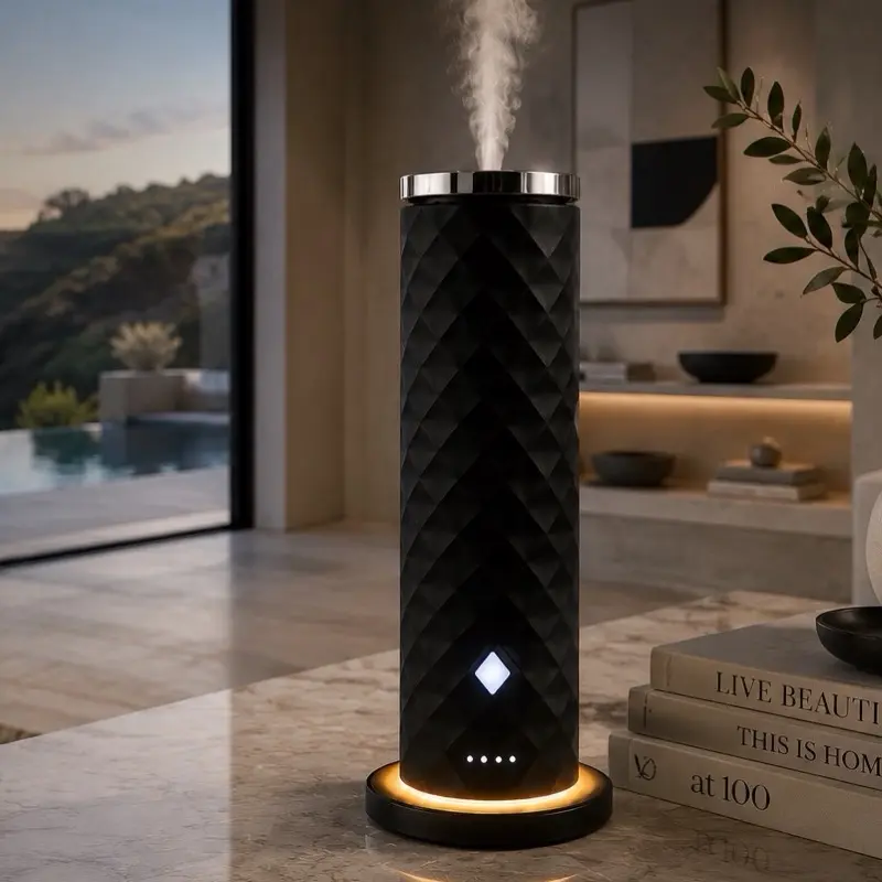 Waterless Scent Diffuser Black Luxury Hotel Style Cold Air Diffuser Oil Machine for Home 1000 Sq Ft Coverage Quiet Nebulizing Aromatherapy with Remote