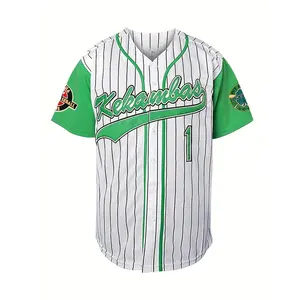 Men's baseball jersey #1 Kekambas Baseball Shirt white , Embroidered Casual Baseball Cardigan