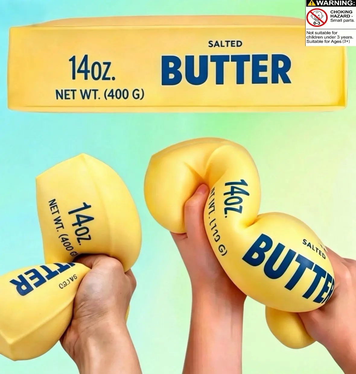 TikTok Viral Butter Stick Squishy Toy 24cm stress ballwet and soft butter bar large tpr butter stick pinch music for students to vent in class; soft simulation of stuffing contained in toys