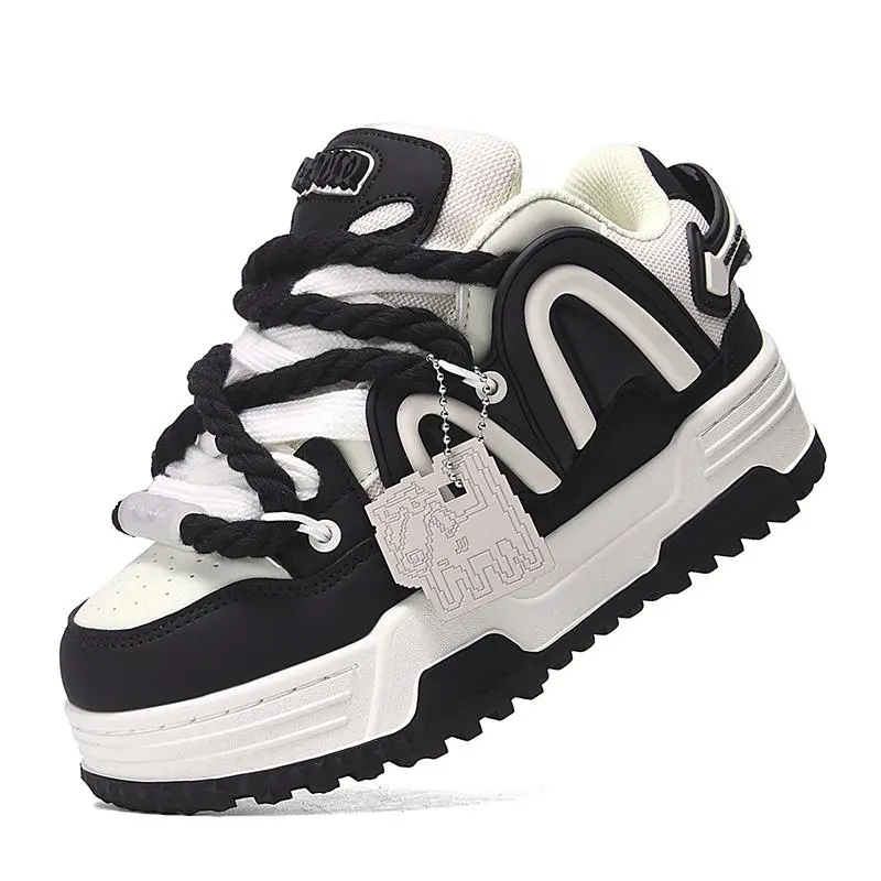 Q-AND Women's Shoes 2026 New Autumn/Winter Platform Casual Sneakers Original Couple Black and White Designer Bread Shoes Men's Shoes