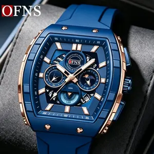 Men's business casual calendar watch, multi-function chronograph with three sub-dials and six hands design, waterproof multifunctional wristwatch outdoorfun Open