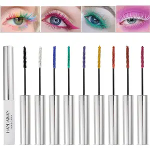 9 Colors Colored Mascara Set for Eyelashes, Red Pink Purple Blue White Black Colorful Waterproof Charming Long Lasting Voluminous Mascara Eye Makeup Valentine's Day Gifts for Women