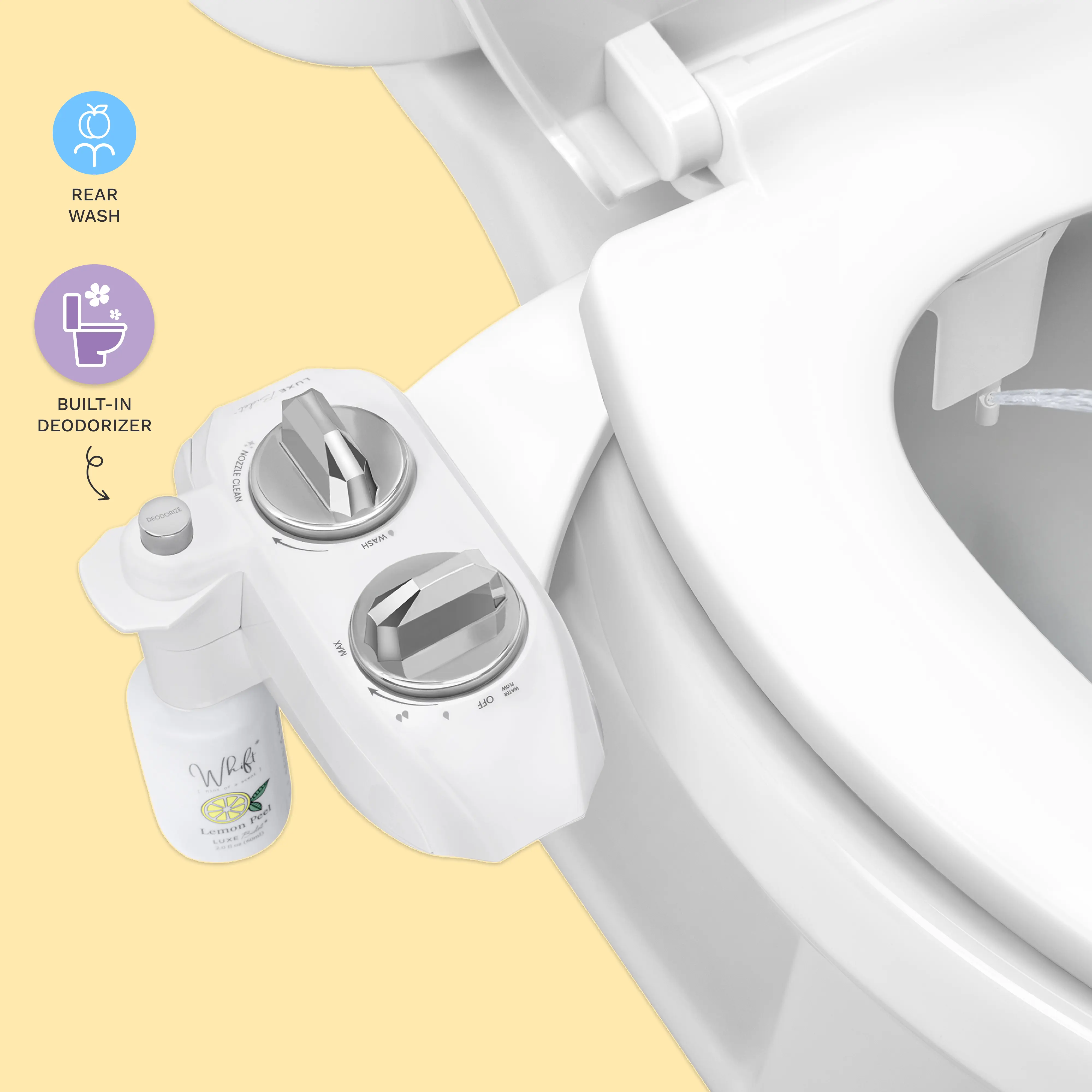 WHIFT 120 Bidet Cold Water Bidet with Built-In Deodorizing Spray, Rear Wash Mode & Advanced Cleaning Features