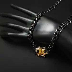 Men's Black Cuban Chain 1Omm Stainless Steel Miami Curb Fit Bracelet Dragon Clasp Bracelet Hip Hop Fashion Colorfast Waterproof Sweatproof Trendy Fashionable Accessories Trendy Jewellery Accessories