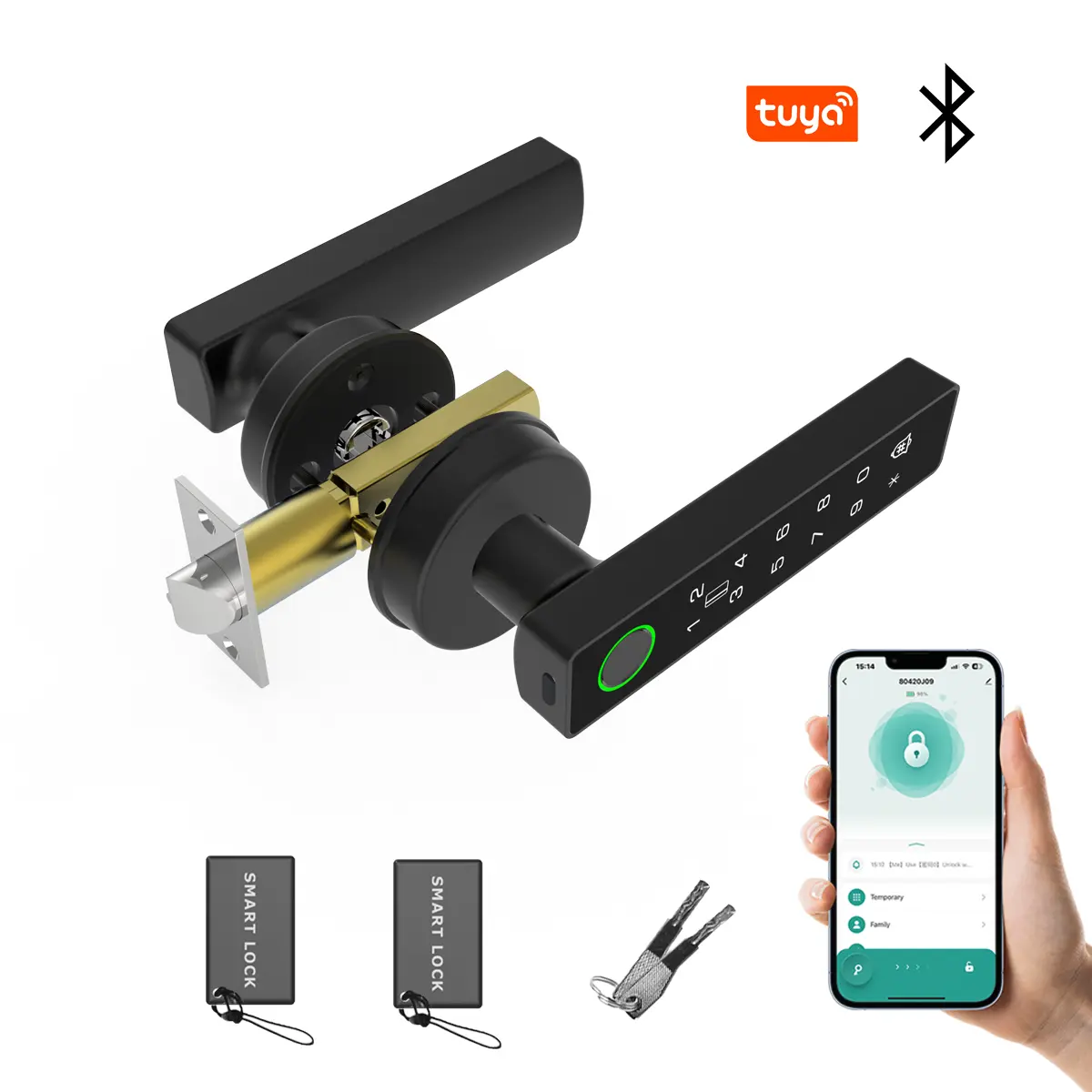 Biometric Smart Fingerprint Door Lock - Electronic Digital Lock with Fingerprint Scan, Keyless Entry Doorknobs, App Control, Local Data Storage, Privacy Security Features, Separately Packed Cells & Batteries for Apartment, Office Use