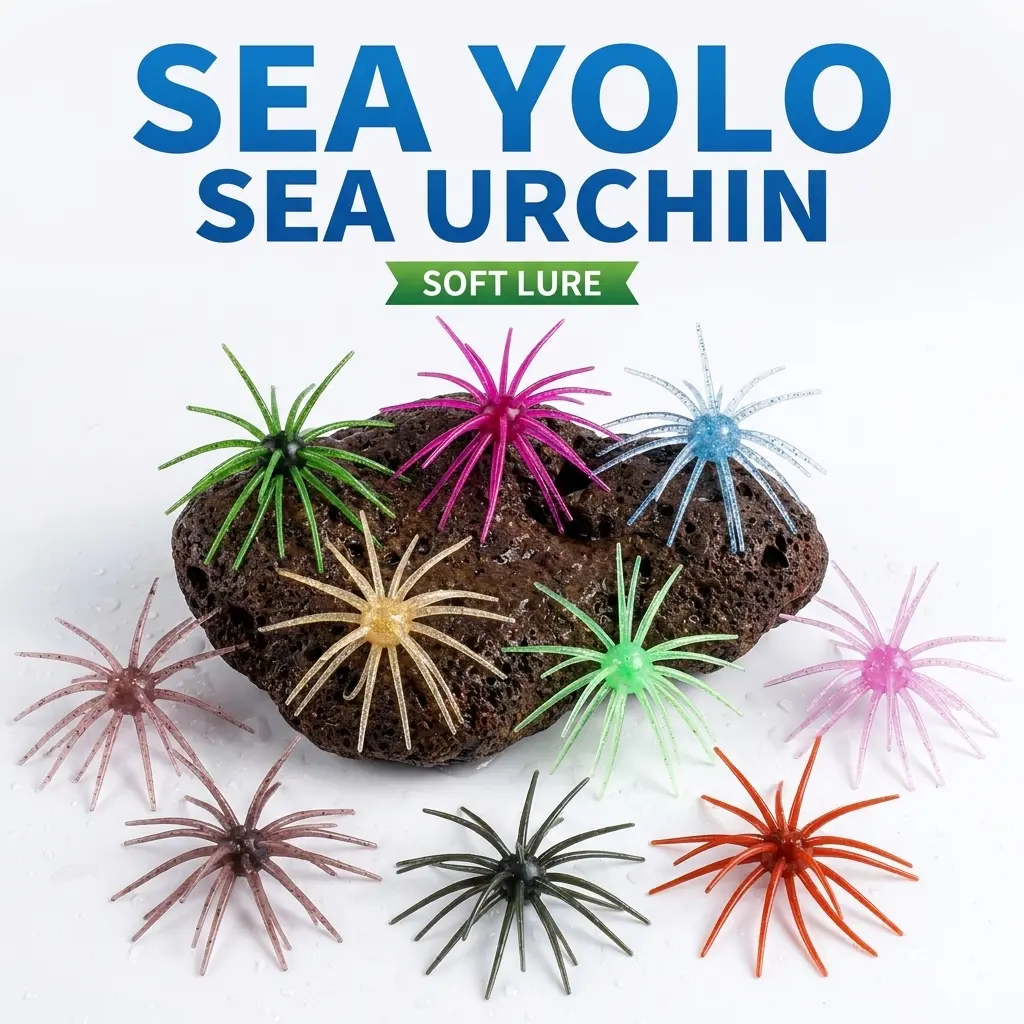 High-Elasticity TPE Floating Soft Worm Lure | Bionic Sea Urchin Soft Lure | Japanese-Style Soft Lure for Sea Fishing & Black Pit (Pay-to-Fish Ponds) | Specialized for Bass – Suitable for Drop Shot Rig, Insert Weight Rig / Ned Rig.