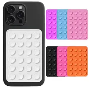 Double-Sided Silicone Phone Holder with 24 Suction Cups, Square Shape, Strong Adhesion, Universal Compatibility, Durable & Portable Design, Phone Accessory